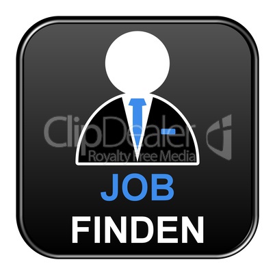 Schwarzer freigestellter Button - Job finden