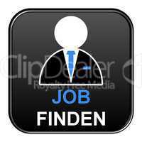 Schwarzer freigestellter Button - Job finden