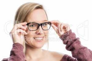 Junge Frau mit Brille