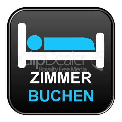 Schwarzer freigestellter Button - Zimmer buchen