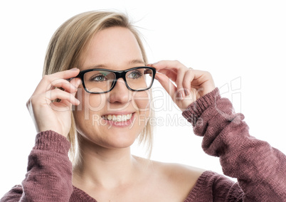 Junge Frau mit Brille