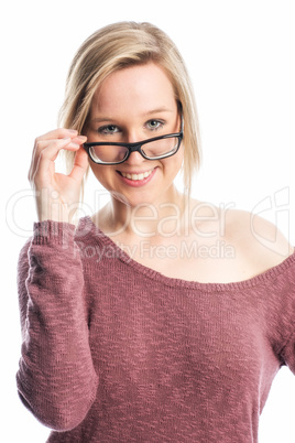 Junge Frau mit Brille