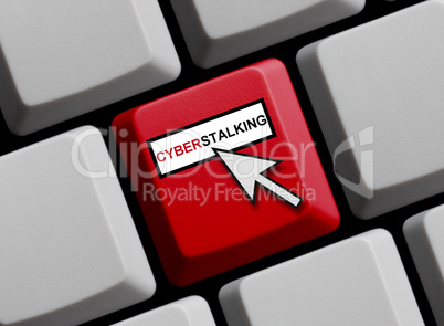 Computer Tastatur mit Mauspfeil: Cyberstalking