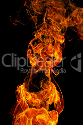 fire on a black background