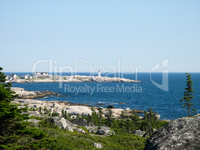 Blick auf den Leuchtturm von Peggys Cove