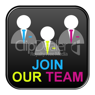 Schwarzer freigestellter Button - Join our team