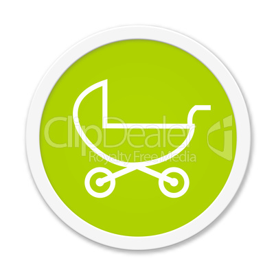 Runder Button grün: Kinderwagen