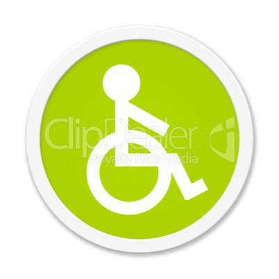 Runder Button grün: Rollstuhl