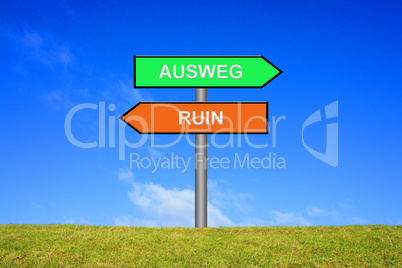 Wegweiser: Ruin Ausweg