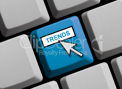 Blaue Tastatur mit Mauspfeil Trends