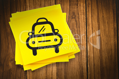 Composite image of taxi graphic