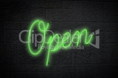 Composite image of open sign