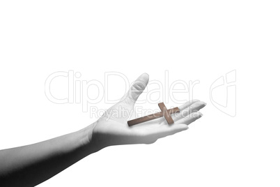 Composite image of hand showing