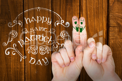 Composite image of patricks day fingers