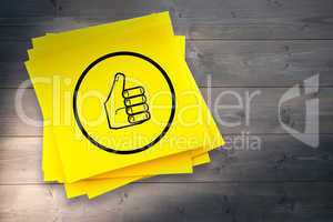 Composite image of thumbs up graphic