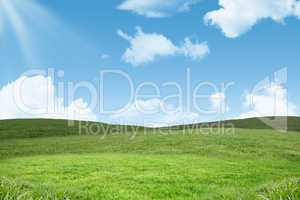 A green Field and sky