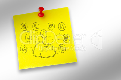 Composite image of cloud computing doodle