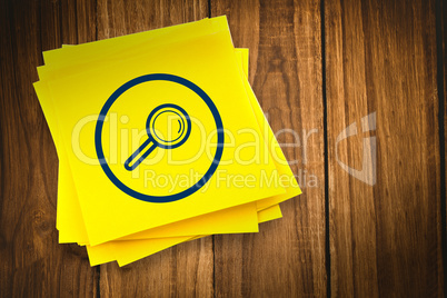 Composite image of magnifying glass graphic