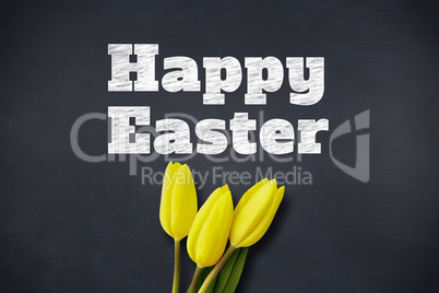 Composite image of yellow tulips