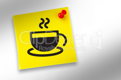 Composite image of coffee cup graphic