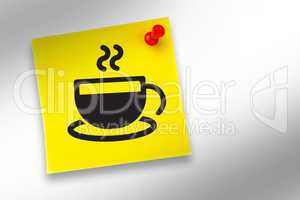 Composite image of coffee cup graphic