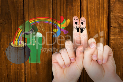 Composite image of patricks day fingers