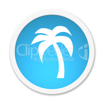 Runder türkiser Button mit Palmen Symbol