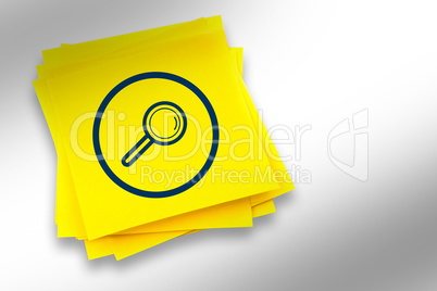 Composite image of magnifying glass graphic