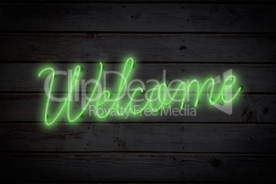 Composite image of welcome sign