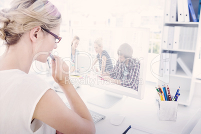 Composite image of casual business people