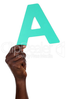 Hand halten Buchstabe A aus Alphabet
