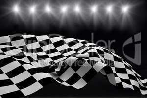 Composite image of checkered flag