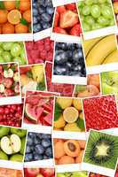 Vegan und vegetarisch Früchte Hintergrund Obst wie Apfel, Orang