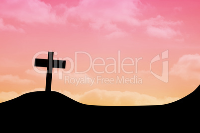 Composite image of wooden cross Composite image of wooden cross