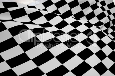 Composite image of checkered flag