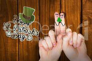 Composite image of patricks day fingers