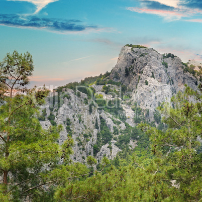 beautiful mountain landscape and sunrise