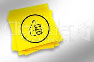 Composite image of thumbs up graphic