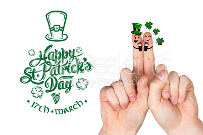 Composite image of patricks day fingers