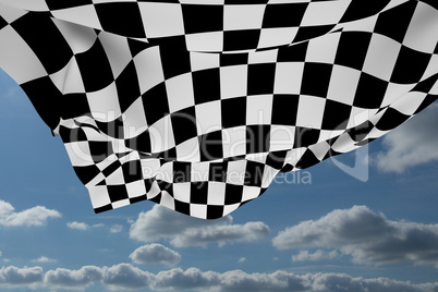 Composite image of checkered flag