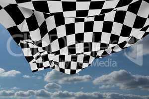 Composite image of checkered flag