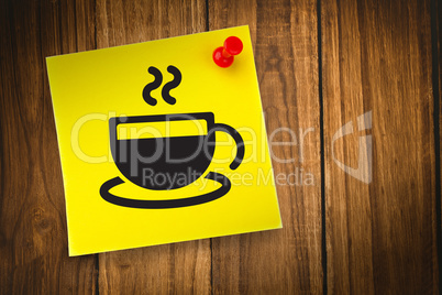 Composite image of coffee cup graphic