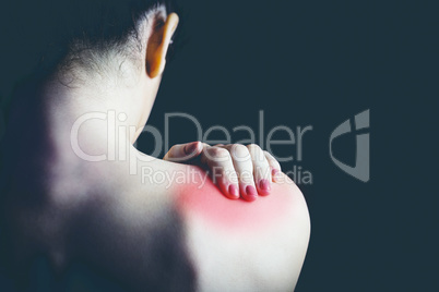 Woman with muscle injury