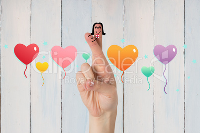 Composite image of fingers as a couple