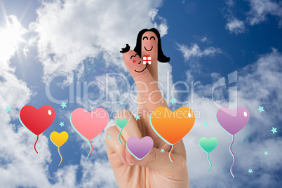 Composite image of fingers as a couple