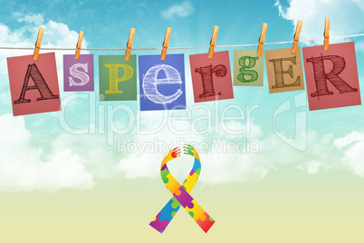 Composite image of autism awareness ribbon