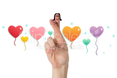 Composite image of fingers as a couple