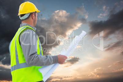 Composite image of casual architect