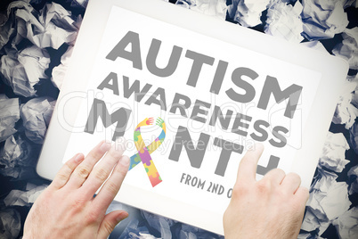 Composite image of autism awareness month