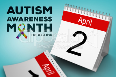 Composite image of autism awareness month